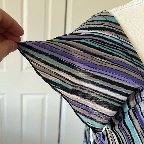 Style & Co. Petite Womens Blouse Striped Short Sleeve PP Multicolor - Picture 6 of 10